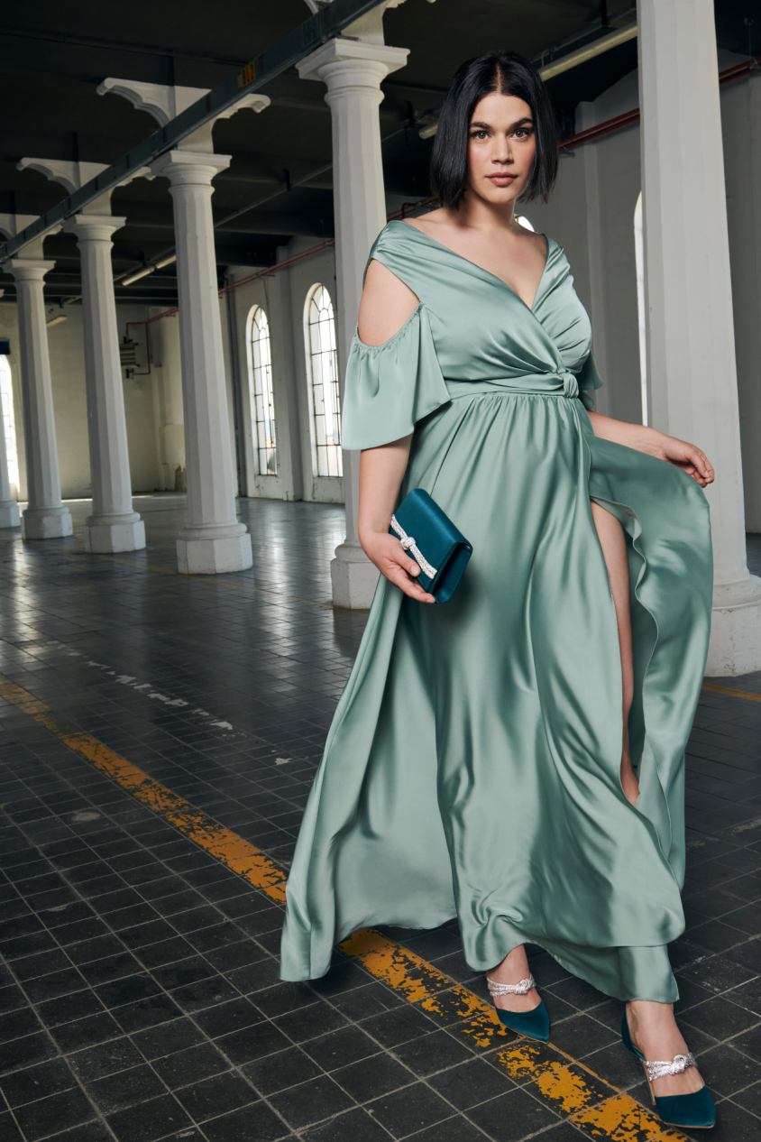 Abito lungo da cerimonia linea curvy Rinascimento autunno inverno 2022 2023