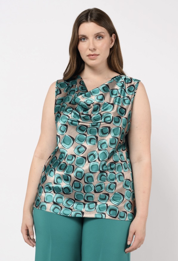 Top in raso smanicato Rinascimento collezione f w 2022 2023