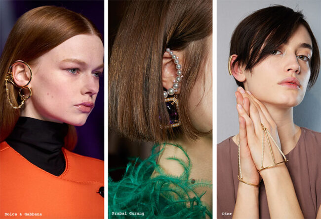 Orecchini ear cuffs oversize moda gioielli autunno inverno 2022 2023 Orecchini ear cuffs oversize moda gioielli autunno inverno 2022 2023