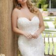 Abito da sposa a sirena in pizzo scollo a cuore plus size collezione Morilee modello Gaia