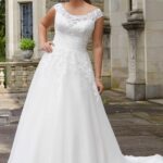 Morilee abito da sposa taglio A Line 2023 con scollo a barchetta