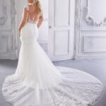 Retro abito da sposa Morilee con scollatura sulla schiena