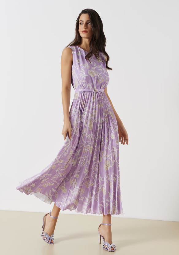 Abito midi con gonna plisse Rinascimento 2023