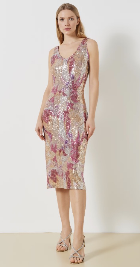 Abito midi con paillettes Rinascimento 2023