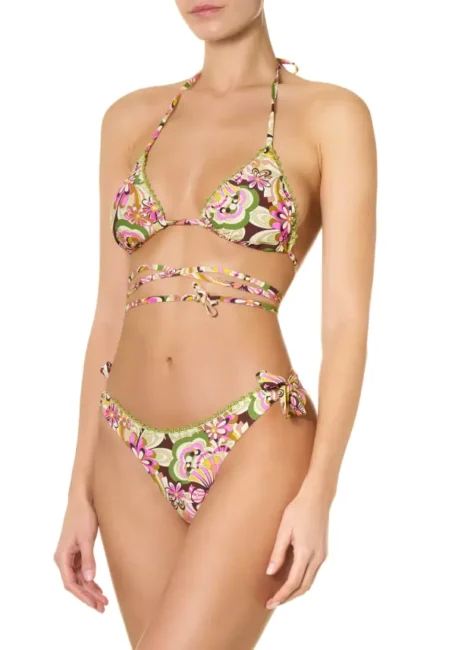 Costume con reggiseno a triangolo con lacci lunghi da annodare Costume con reggiseno a triangolo con lacci lunghi da annodare