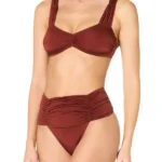 Elegante costume da bagno bikini con slip a vita alta Goldenpoint estate 2023