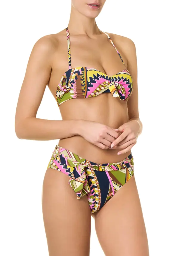 Goldenpoint estate 2023 costume con reggiseno a fascia e slip a vita alta