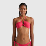 Benetton costume da bagno con reggiseno a fascia da allacciare al collo