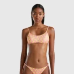 Costume da bagno con reggiseno a canotta con mele gialle Benetton