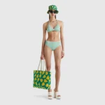 Costume da bagno con slip a vita alta Benetton