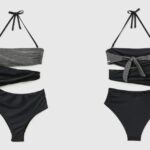 Costume intero con fascia lurex