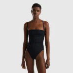 Costume intero nero a fascia Benetton sostenibile