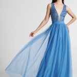 Rinascimento abito lungo con gonna in tulle