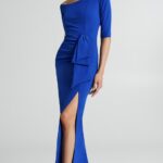 Rinascimento vestito lungo a tubino con spacco