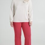 Blusa in raso a maniche lunghe Rinascimento