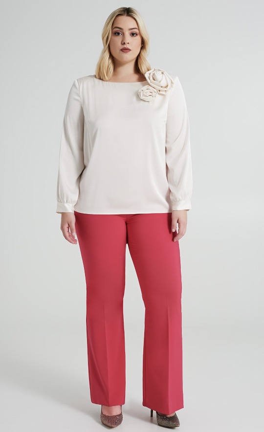 Blusa in raso a maniche lunghe Rinascimento