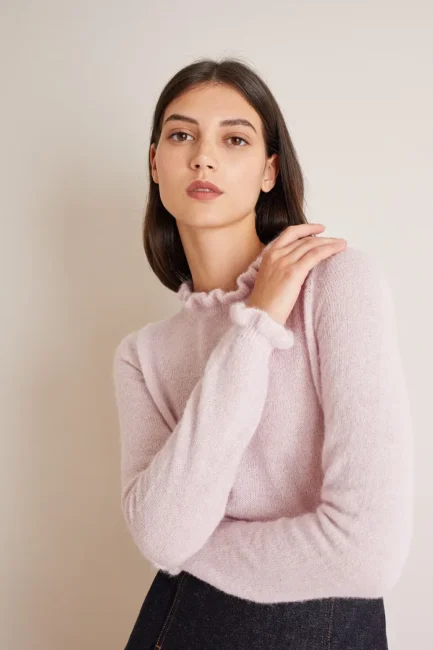 Maglioncino rosa in alpaca Lazzari nuova collezione invernale 2024 Maglioncino rosa in alpaca Lazzari nuova collezione invernale 2024