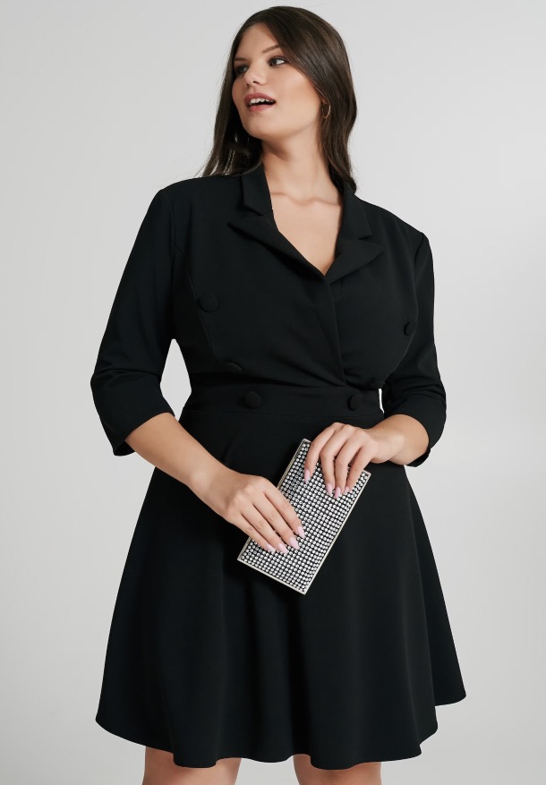 Rinascimento curvy vestito effetto giacca doppiopetto