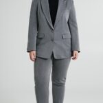 Tailleur grigio giacca pantaloni Rinascimento
