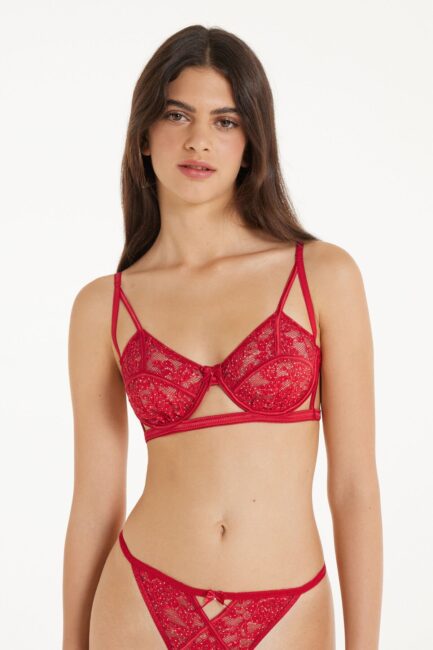 Completino intimo in pizzo rosso Tezenis Natale 2023 Completino intimo in pizzo rosso Tezenis Natale 2023