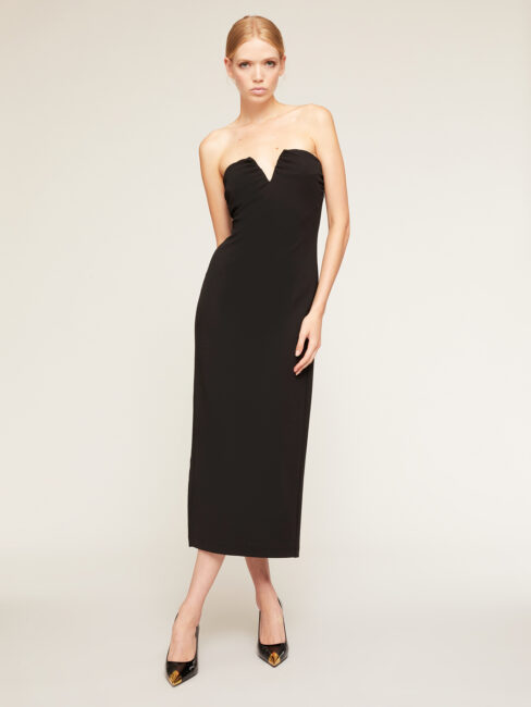 MOTIVI abito bustier nero con scollo a cuore sagomato MOTIVI abito bustier nero con scollo a cuore sagomato