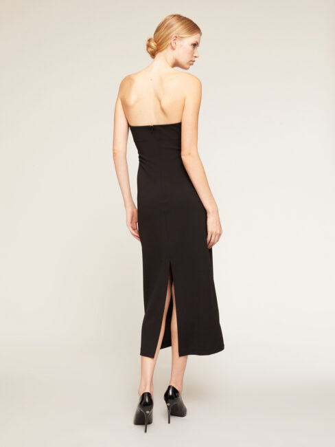 MOTIVI abito lungo bustier nero con spacco posteriore MOTIVI abito lungo bustier nero con spacco posteriore