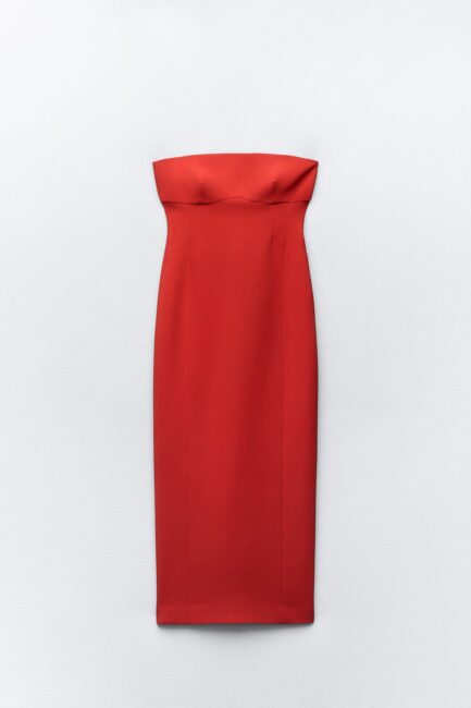 Tubino rosso Zara Festività Natalizie 2023 Tubino rosso Zara Festività Natalizie 2023