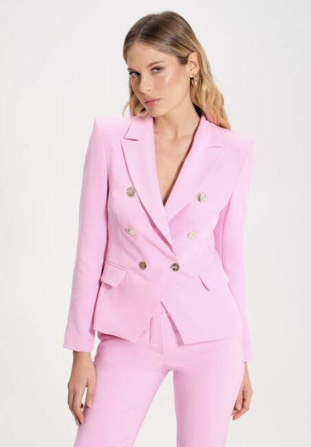 Giacca rosa doppiopetto Rinascimento nuovo tailleur primaverile Giacca rosa doppiopetto Rinascimento nuovo tailleur primaverile