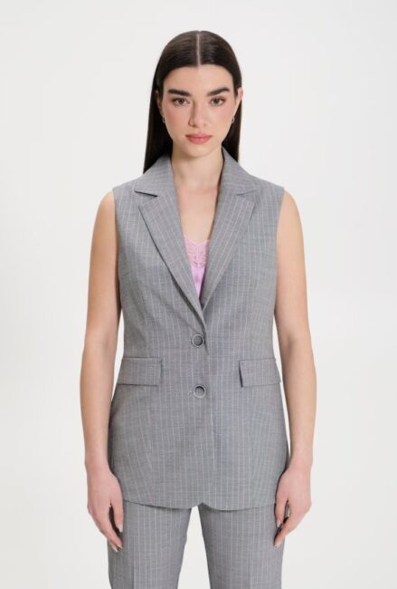 Gilet lungo gessato Rinascimento primavera 2024 Gilet lungo gessato Rinascimento primavera 2024