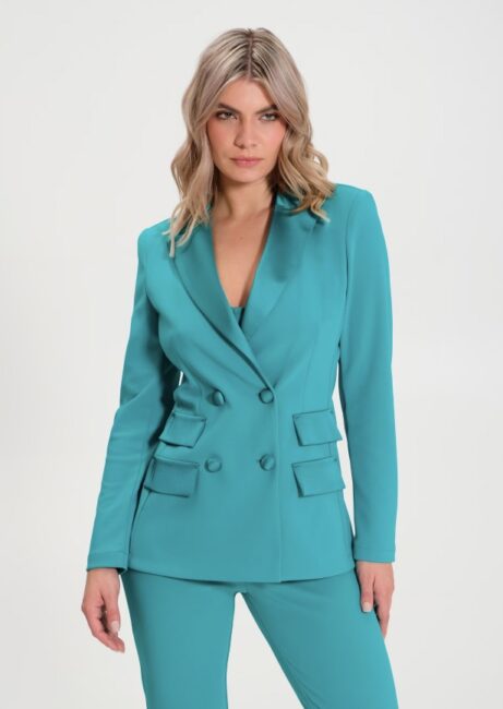 Nuovo tailleur elegante Rinascimento 2024 colore verde pavone Nuovo tailleur elegante Rinascimento 2024 colore verde pavone
