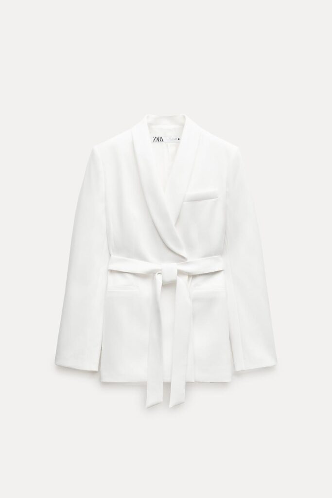 Blazer tailleur ZARA bianco estate 2024 Blazer tailleur ZARA bianco estate 2024