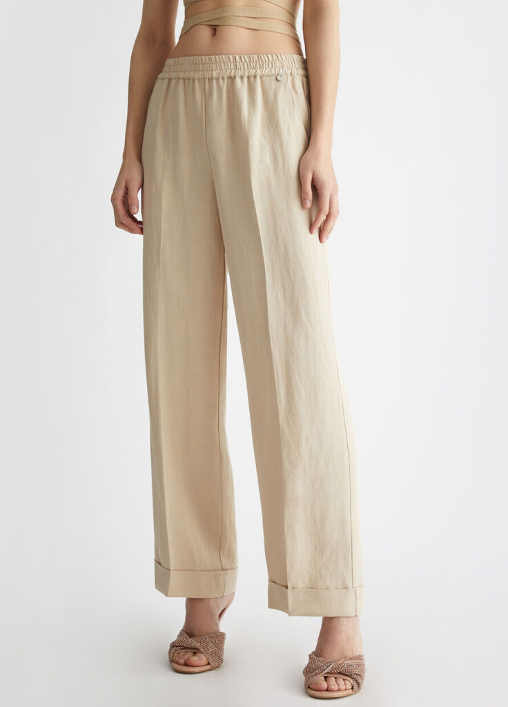 Pantaloni ampi Liu Jo misto lino estate 2024 Pantaloni ampi Liu Jo misto lino estate 2024