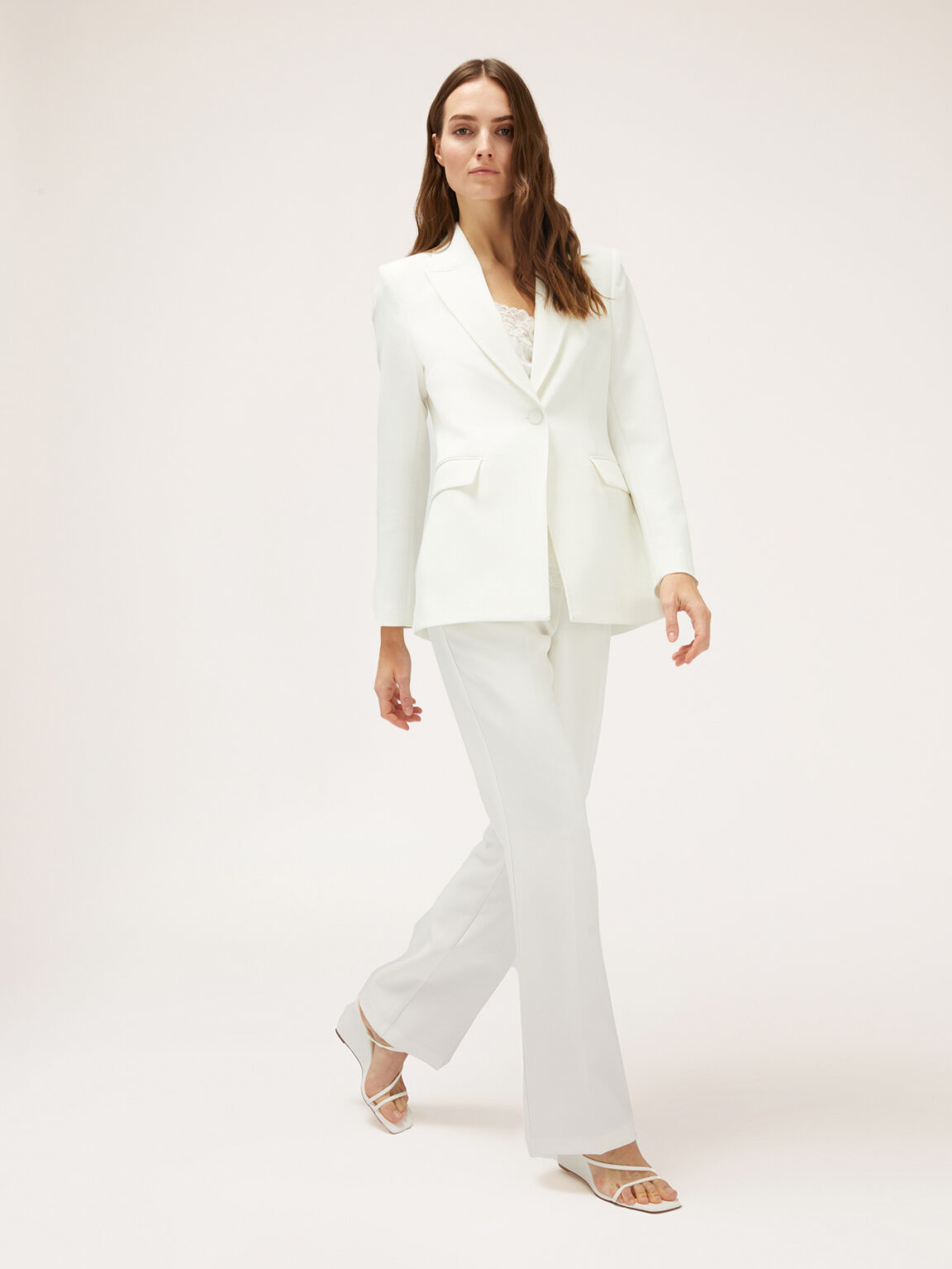 giacca tailleur bianco motivi