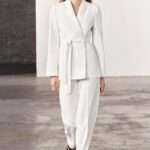 Zara Tailleur bianco con blazer con cintura