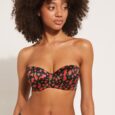 Bikini nero con fiori rossi Tezenis 2024