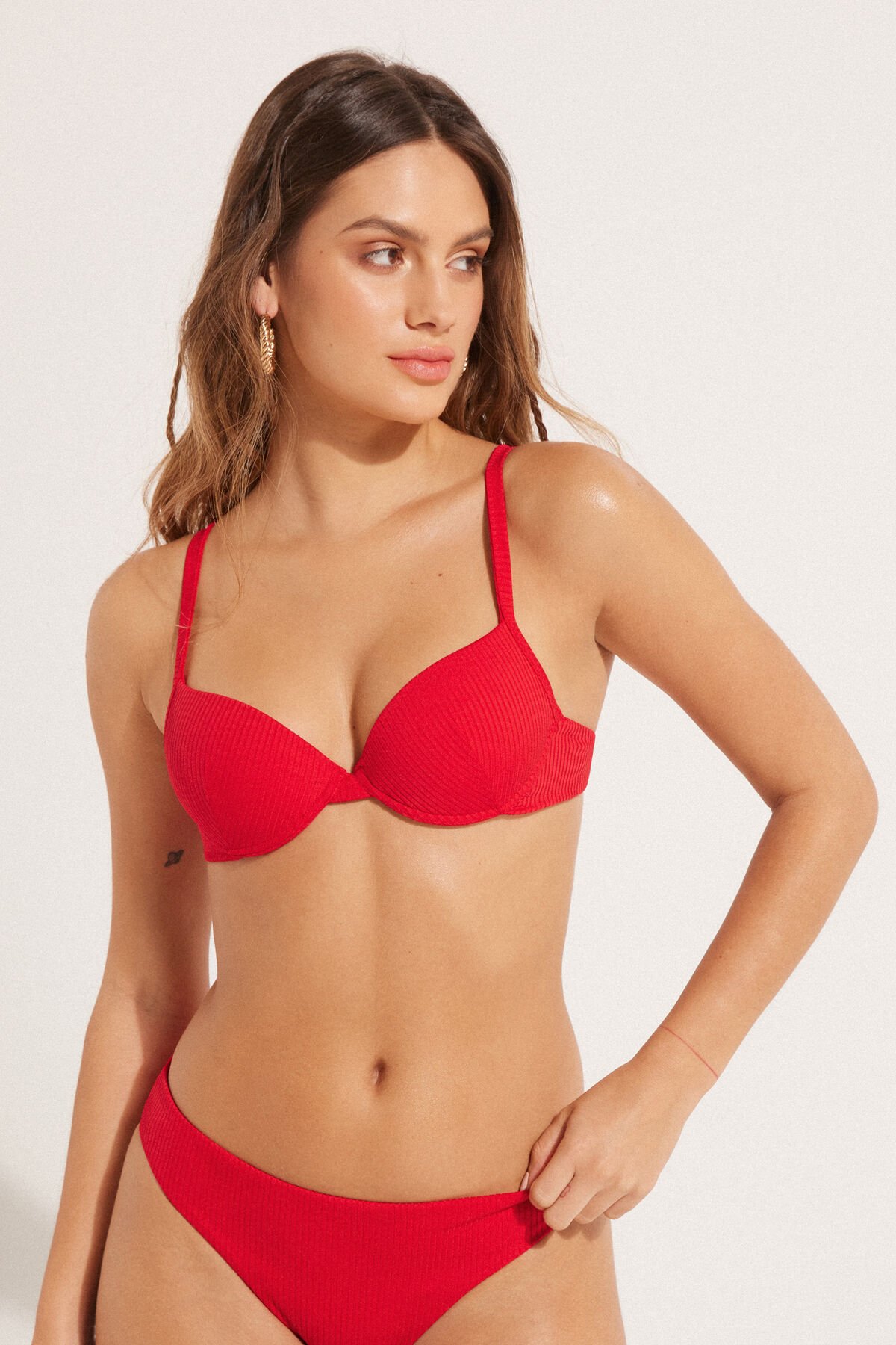 Costume da bagno donna Tezenis rosso in microfibra riciclata