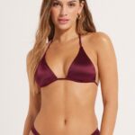 Tezenis bikini in tessuto brillante con brasiliano scorrevole