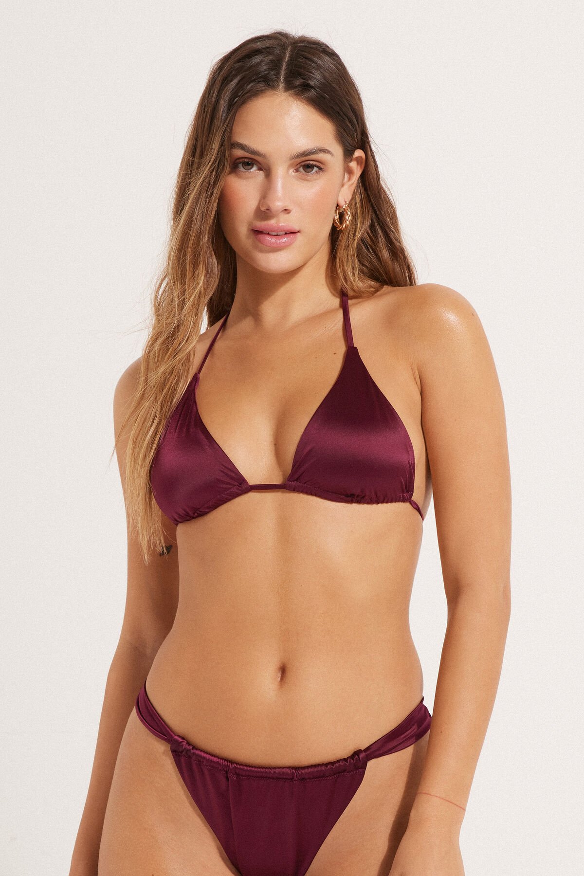 Tezenis bikini in tessuto brillante con brasiliano scorrevole