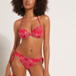 Tezenis bikini stampa bandana rossa con reggiseno push up