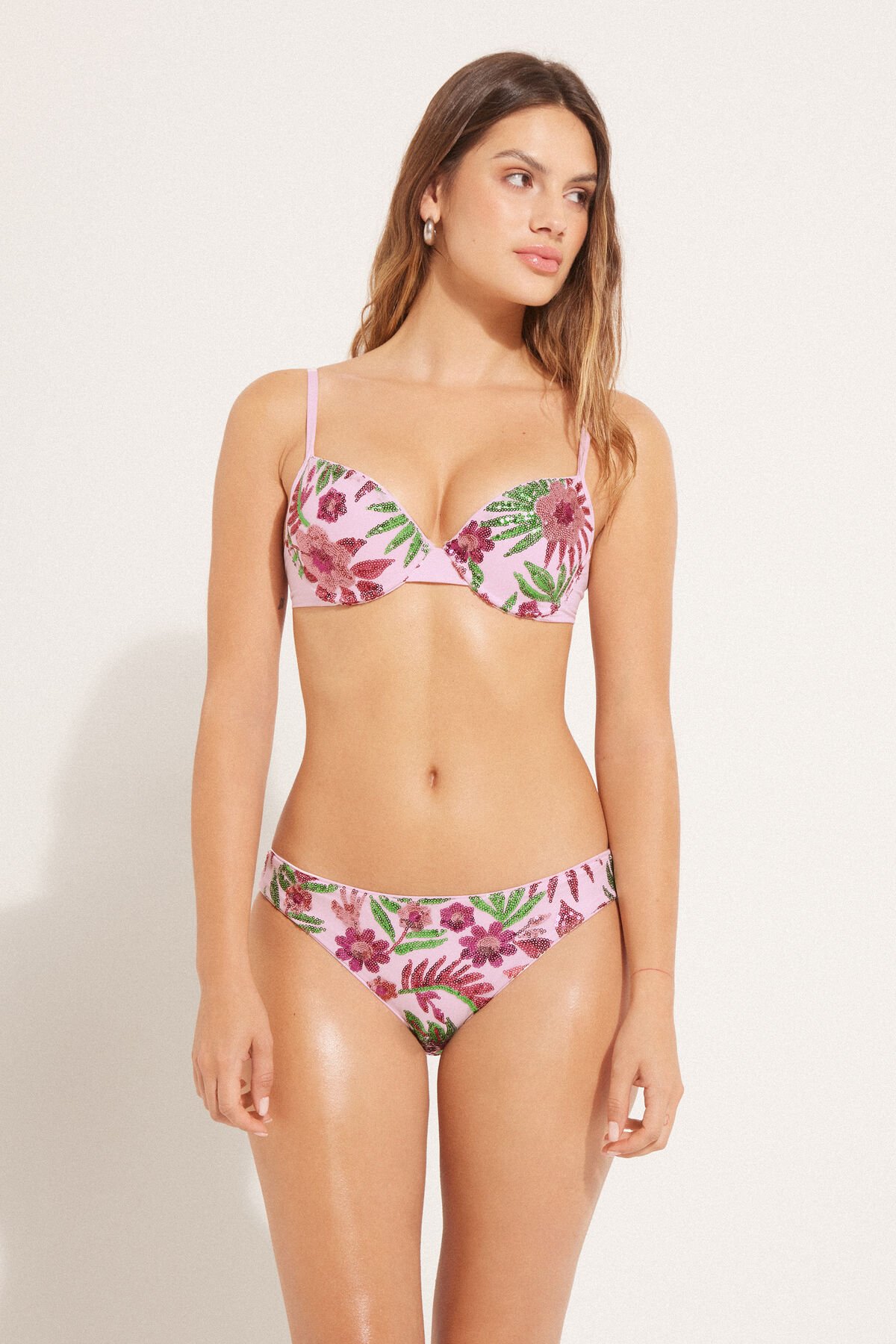 Tezenis costume da bagno floreale con perline