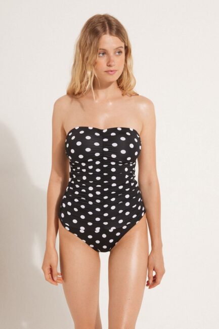 Tezenis costume intero nero a pois bianchi estate 2024 Tezenis costume intero nero a pois bianchi estate 2024
