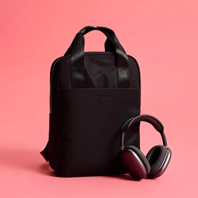 Zaino O Bag in nylon nero Zaino O Bag in nylon nero