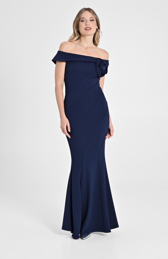 Rinascimento vestito lungo blu a sirena autunno inverno 2024 2025 Rinascimento vestito lungo blu a sirena autunno inverno 2024 2025