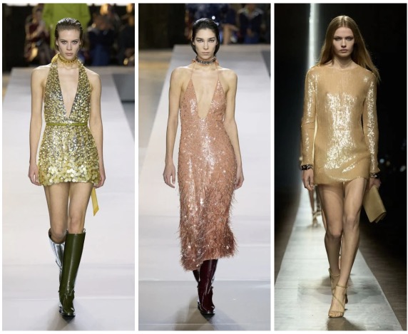 Paillettes e dettagli metallici moda inverno 2025 Paillettes e dettagli metallici moda inverno 2025