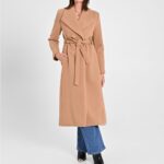 Rinascimento cappotto lungo a vestaglia colore cammello