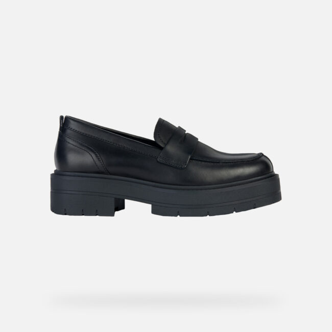 GEOX mocassino in pelle nera donna GEOX mocassino in pelle nera donna