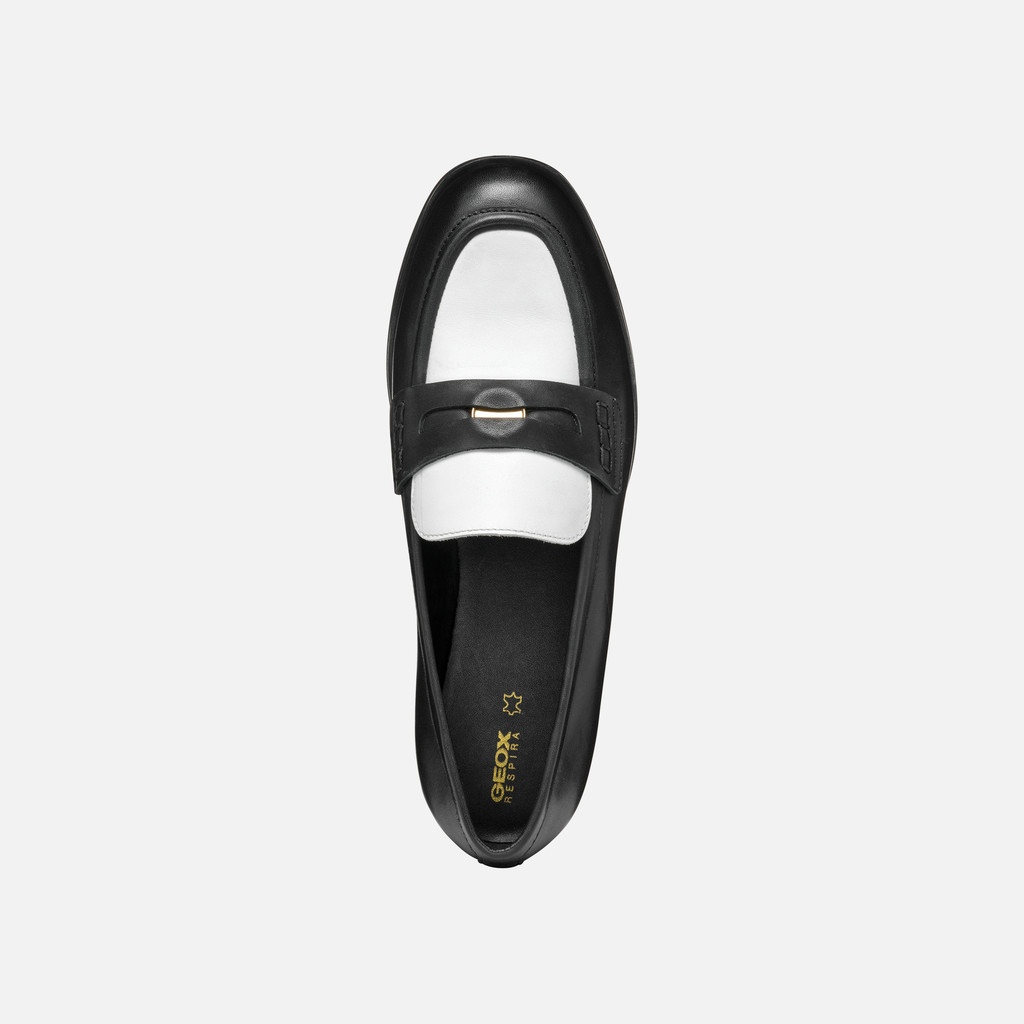 Mocassino bicolore bianco e nero GEOX