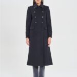 Rinascimento cappotto lungo nero doppiopetto inverno 2024 2025