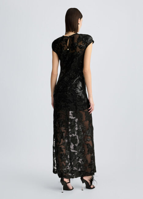 Elegante abito lungo nero da sera Liu Jo Elegante abito lungo nero da sera Liu Jo