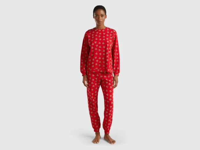 Piagiama natalizio con renne Benetton donna 2024 Piagiama natalizio con renne Benetton donna 2024